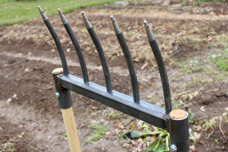 Cobrahead broadfork garden tool top tine view